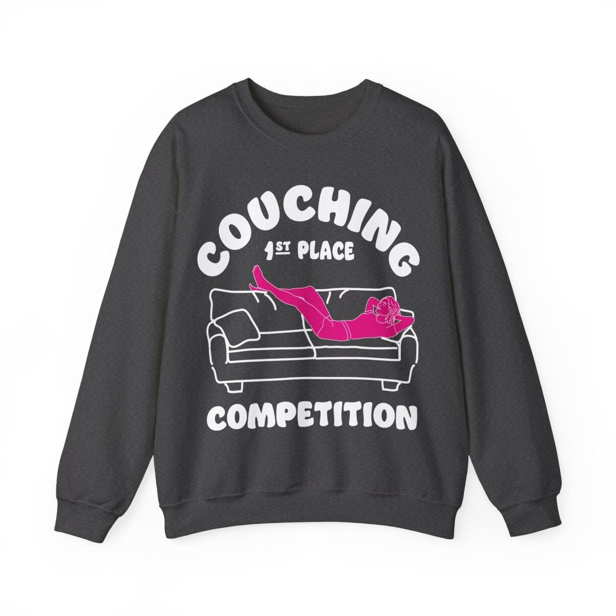 Couching Competitor Fleece Sweatshirt, Relaxing Inspiration, Funny, Couch Potato, Weekend