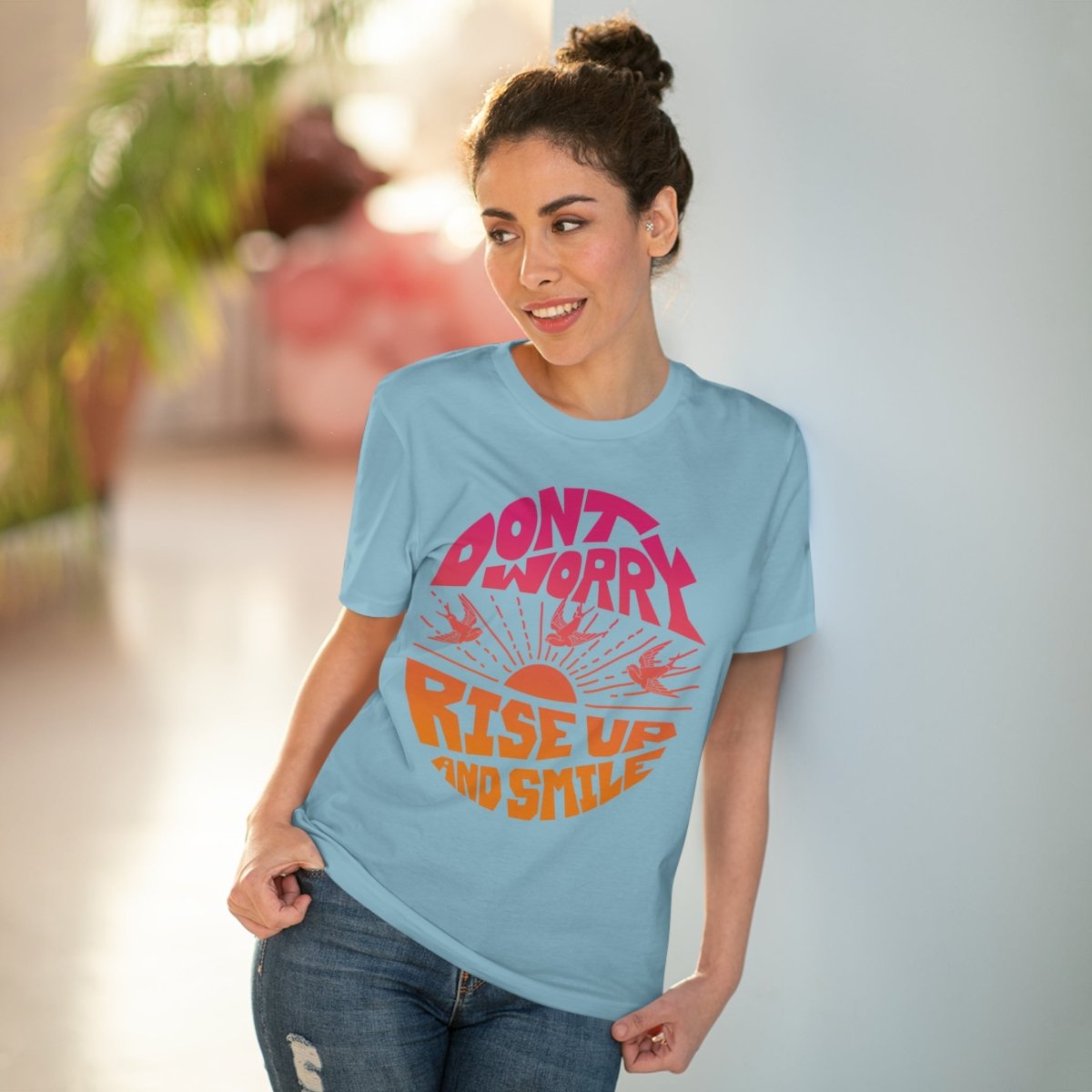 Don't Worry Premium Organic Cotton T-Shirt, Happy Smile