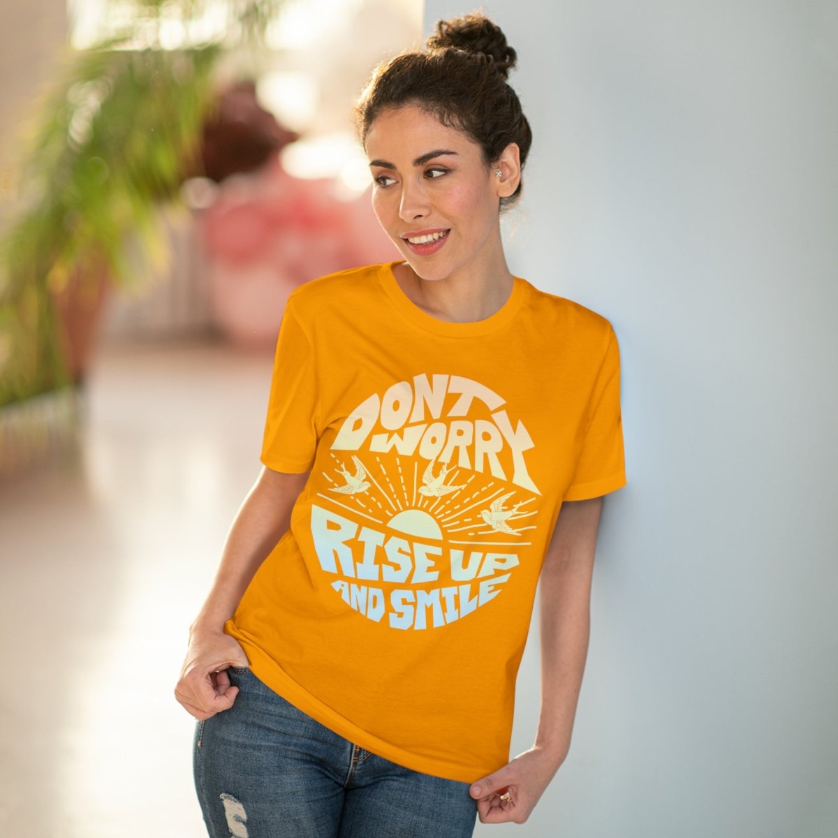 Don't Worry Premium Organic Cotton T-Shirt, Happy Smile