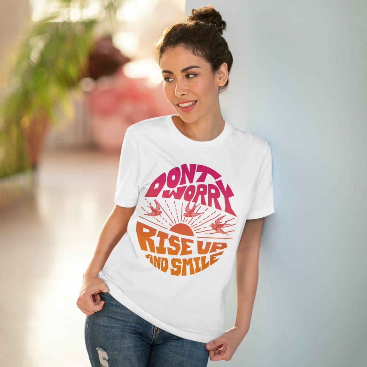 Don't Worry Premium Organic Cotton T-Shirt, Happy Smile