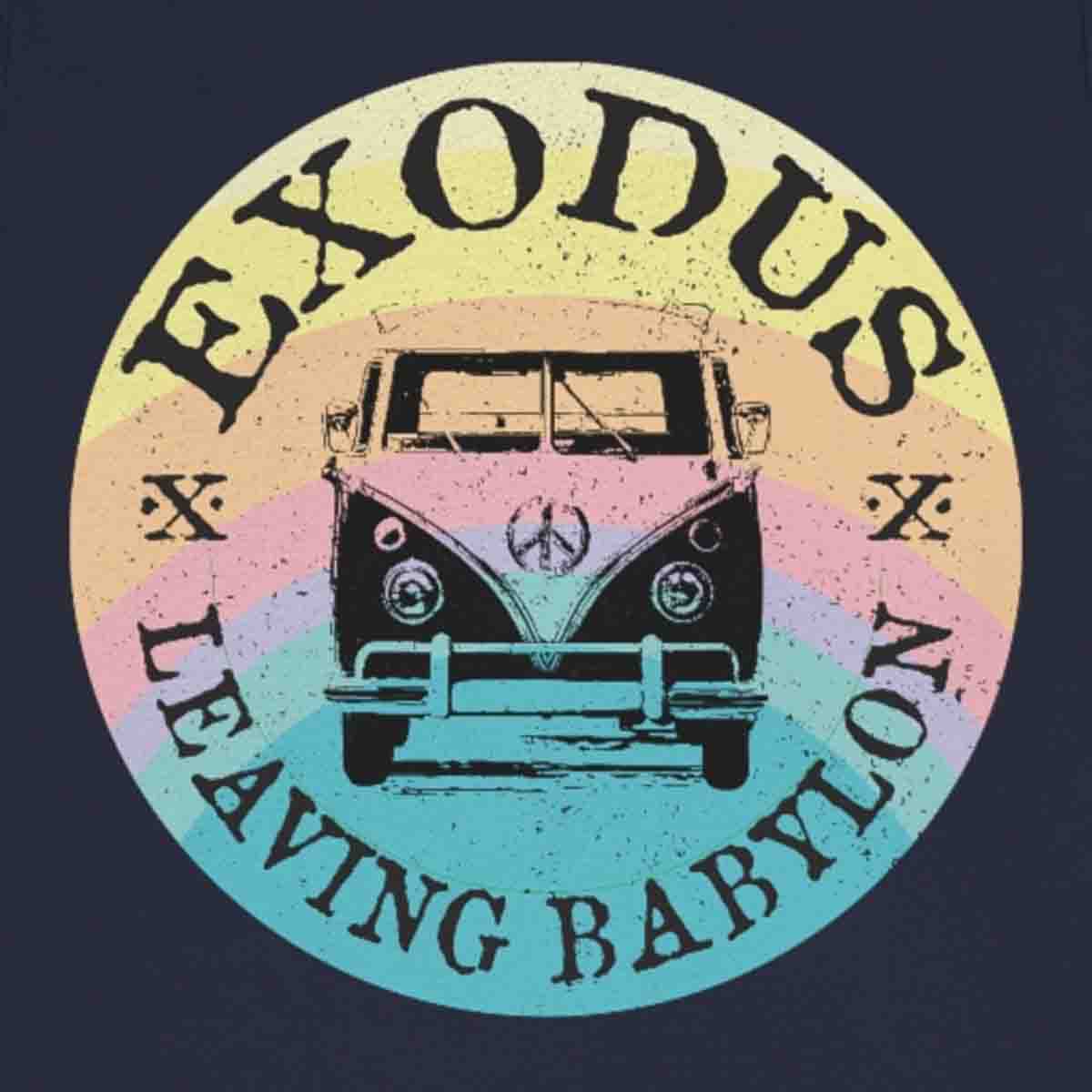 Exodus Premium T-Shirt, Leaving, Peace Bus