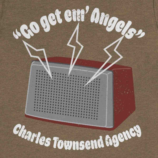 Go Get Em' Angels Premium T-Shirt, Charles Townsend Agency, Speakerphone Meeting, Girl Power