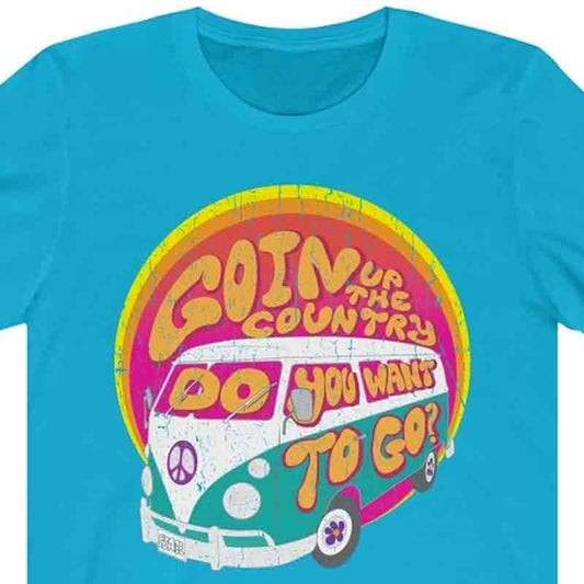 Goin' Up The Country Premium T-Shirt, Woodstock Festival, Peace Love Van