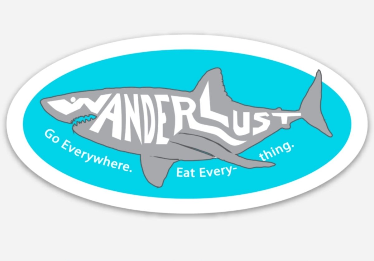 Great White Wanderlust - Magnet 4"