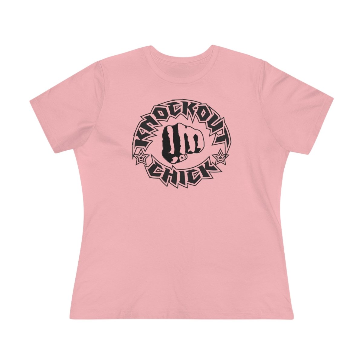 Knockout Chick Women's Premium Relaxed Fit T-Shirt, She's Beautiful & She Packs A Big Punch, Strong, Workout, Kickboxing, Martial Arts