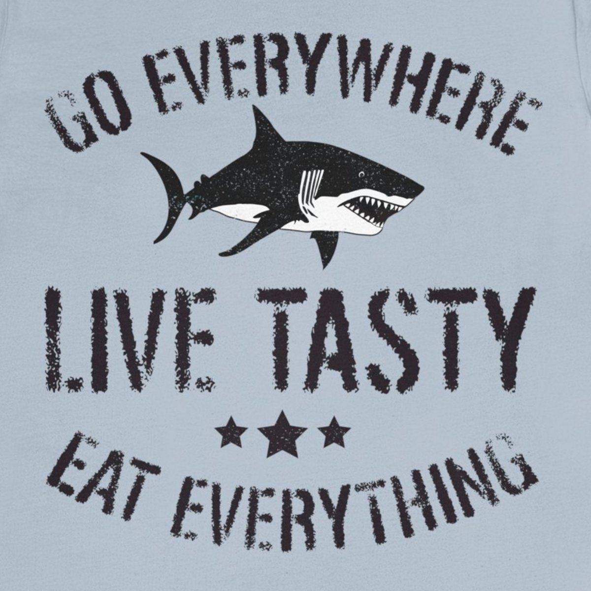 Live Tasty Premium T-Shirt, Wanderlust Travel, Shark, Food Lover Gift