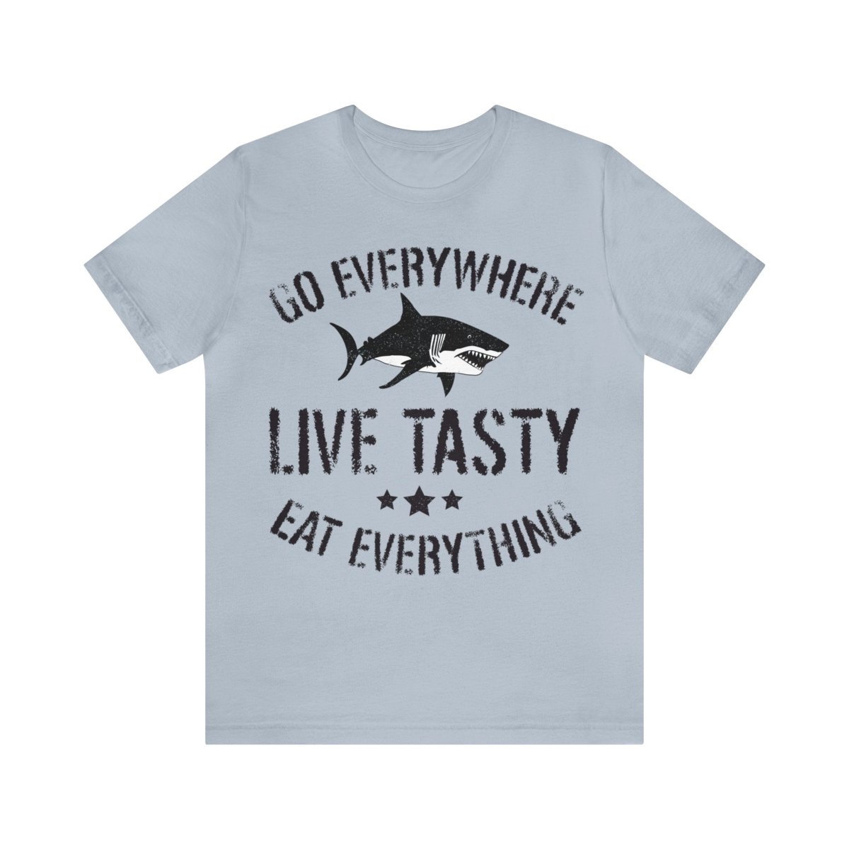 Live Tasty Premium T-Shirt, Wanderlust Travel, Shark, Food Lover Gift