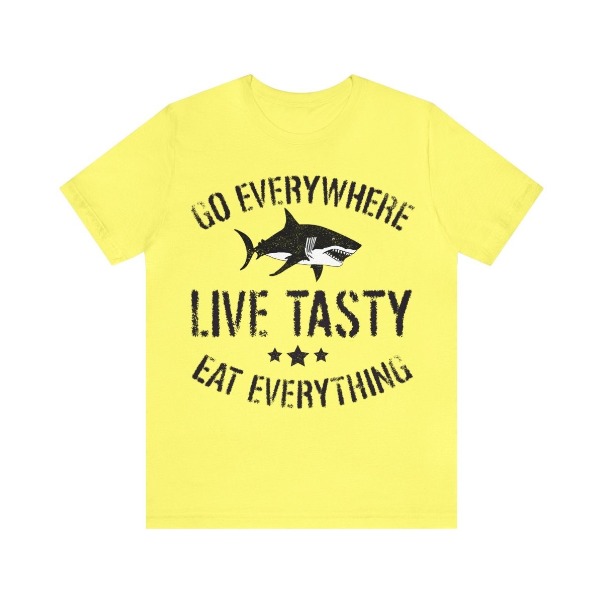 Live Tasty Premium T-Shirt, Wanderlust Travel, Shark, Food Lover Gift