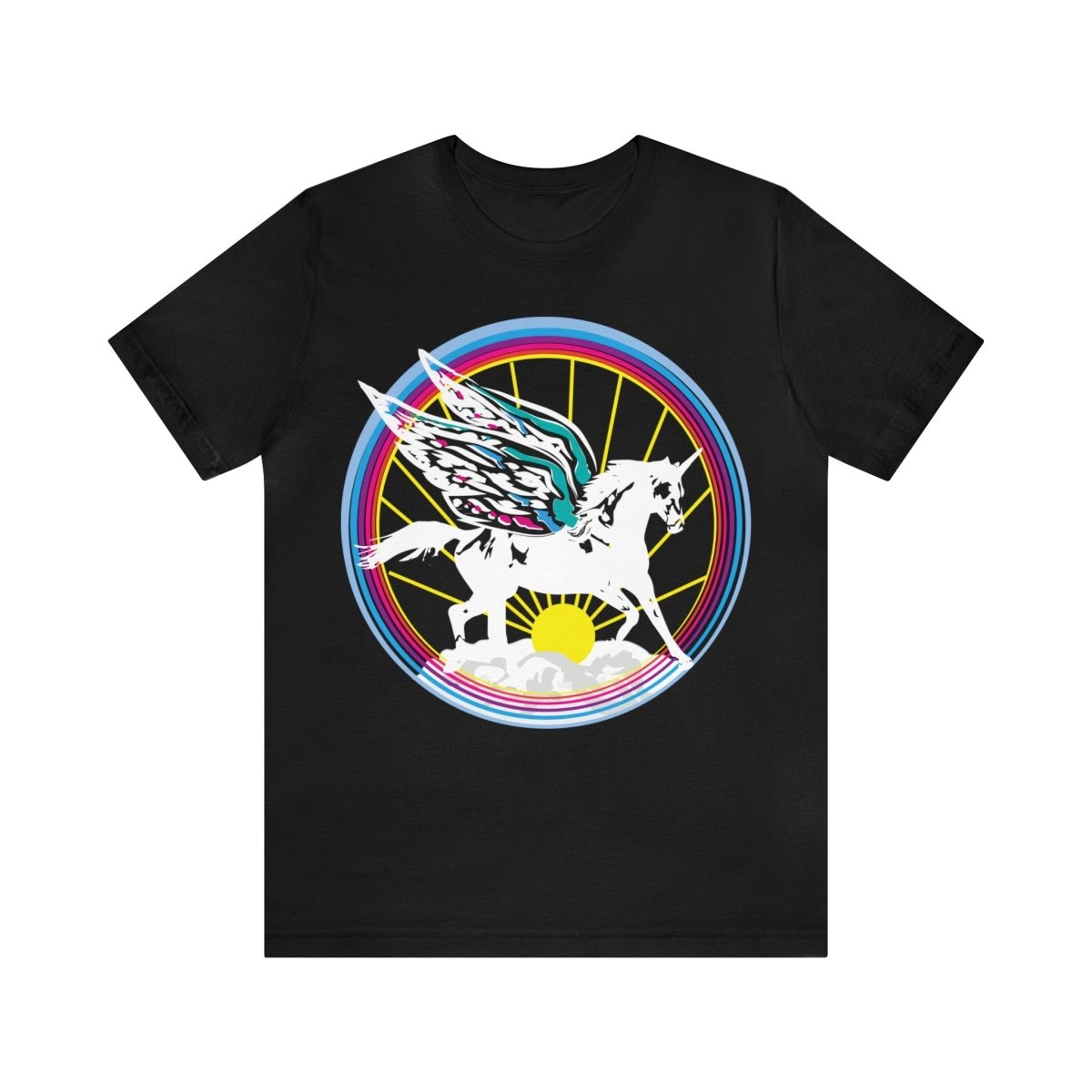 Magic Flying Unicorn Premium T-Shirt, Fairy Wings, Lucky Fairytale Rainbow, Inspire Unique Fantasy