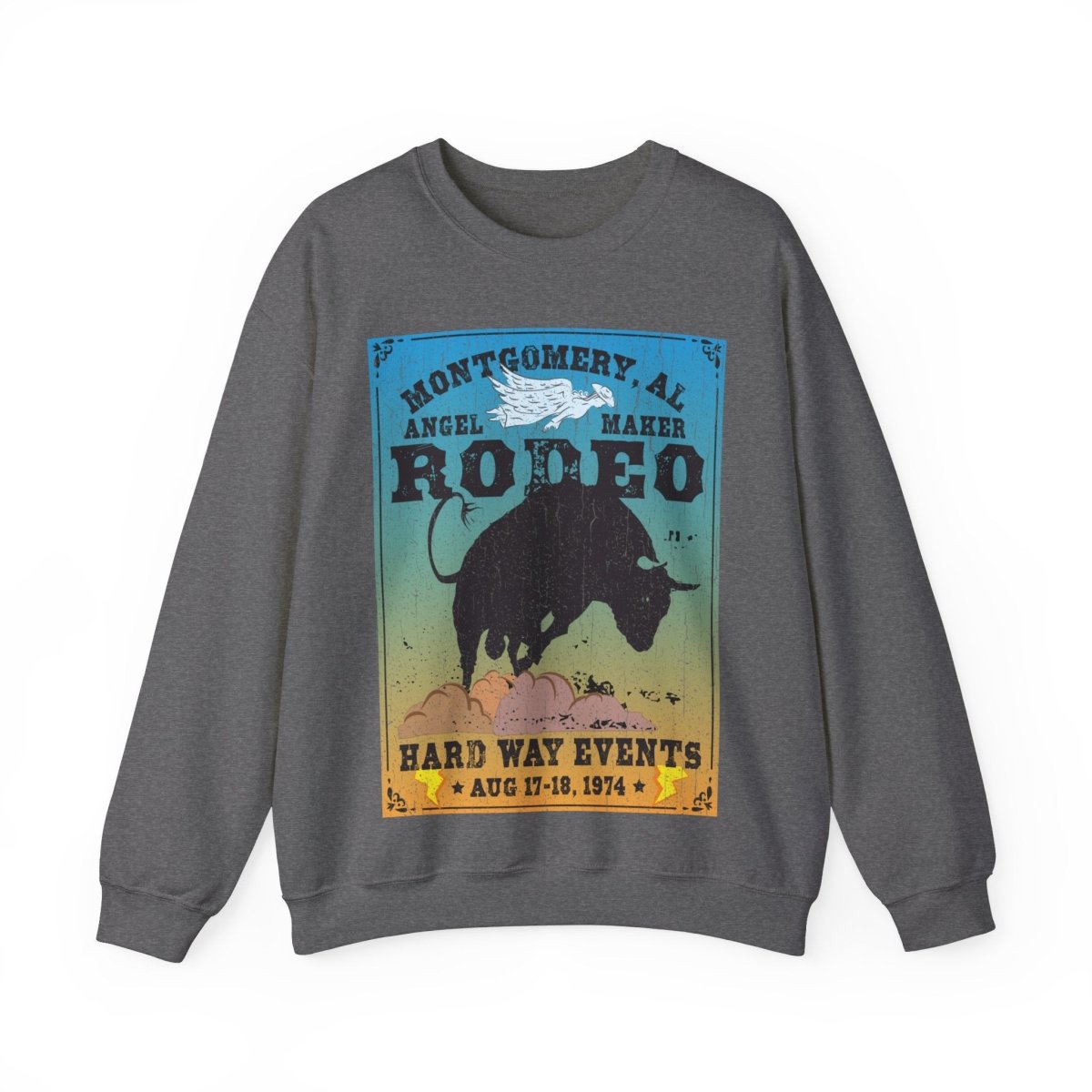 Montgomery Rodeo Angel Fleece Sweatshirt, Old Rodeo Poster, Hold On Inspiration