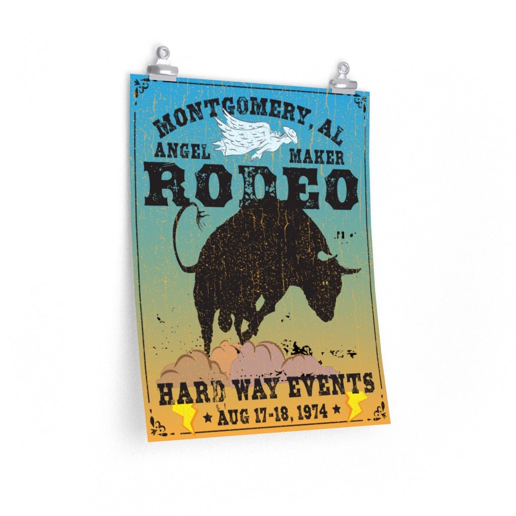 Montgomery Rodeo Premium Matte Art Print, Angel Maker, Hard Way Bull Ride