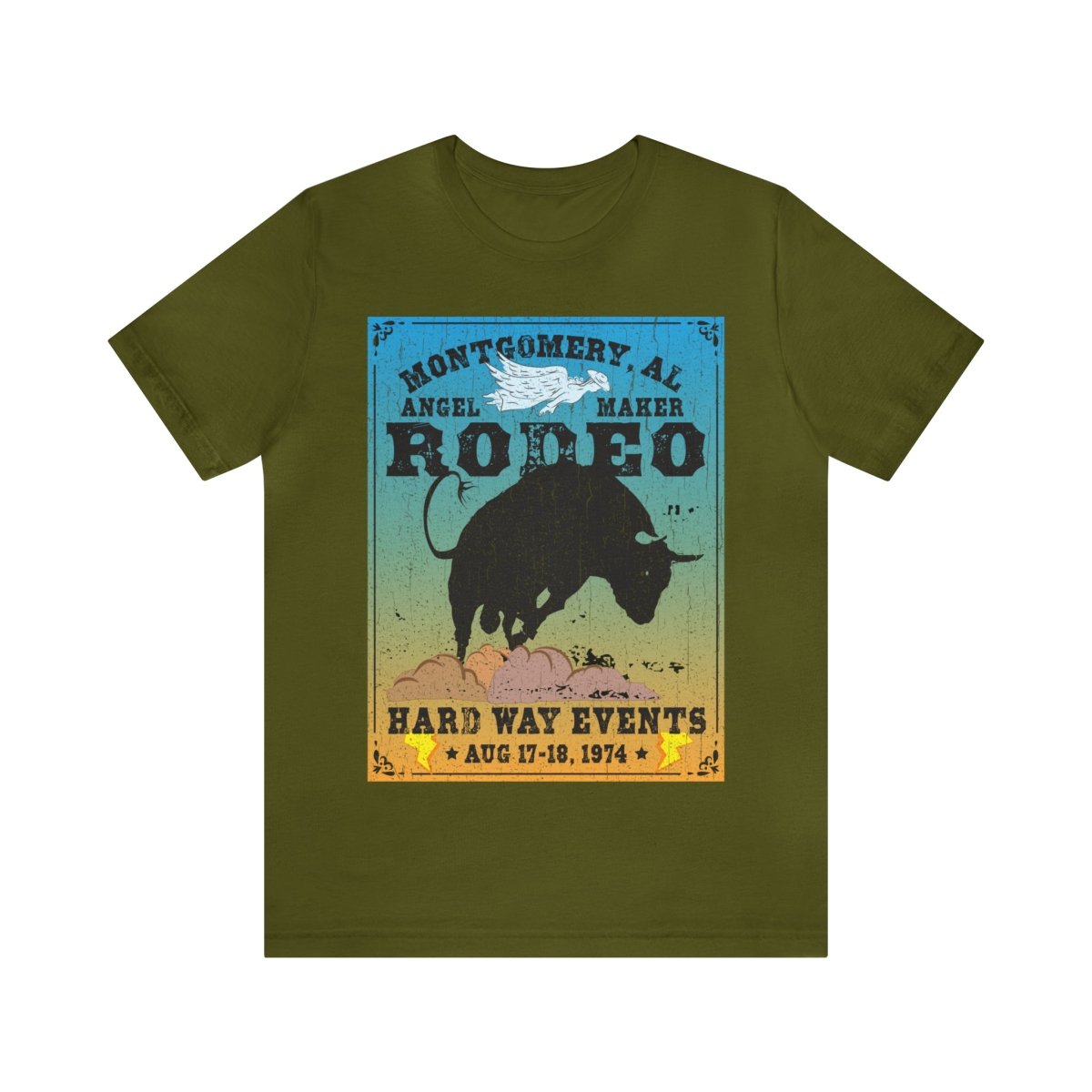 Montgomery Rodeo Premium T-Shirt, Angel Maker, Bucking Bull, Old Rodeo Poster