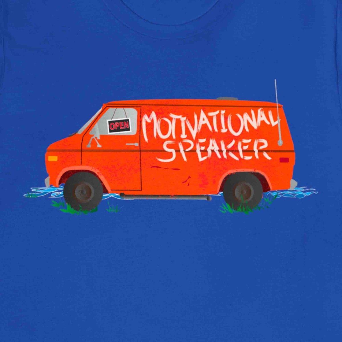 Motivational Speaker Van Premium T-Shirt, Down By The River, Matt Foley, Funny
