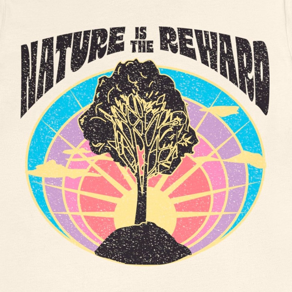 Nature Is The Reward Premium T-Shirt, Tree, Summit Hike, Sunrise Sunshine, Inspire Environment, Climate