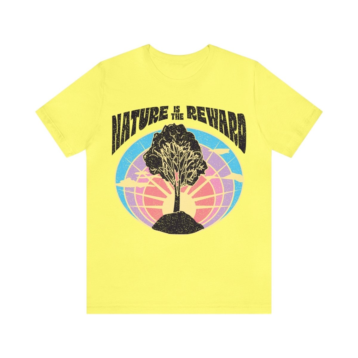 Nature Is The Reward Premium T-Shirt, Tree, Summit, Sunrise Sunshine, Environment, Climate