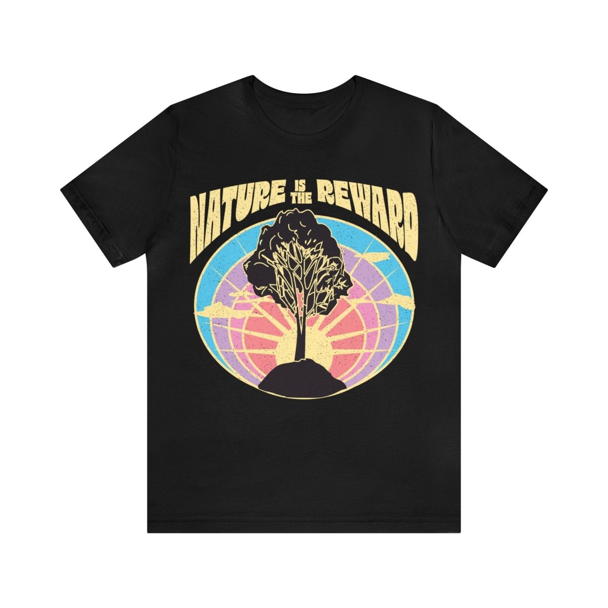 Nature Is The Reward Premium T-Shirt, Tree, Summit, Sunrise Sunshine, Environment, Climate