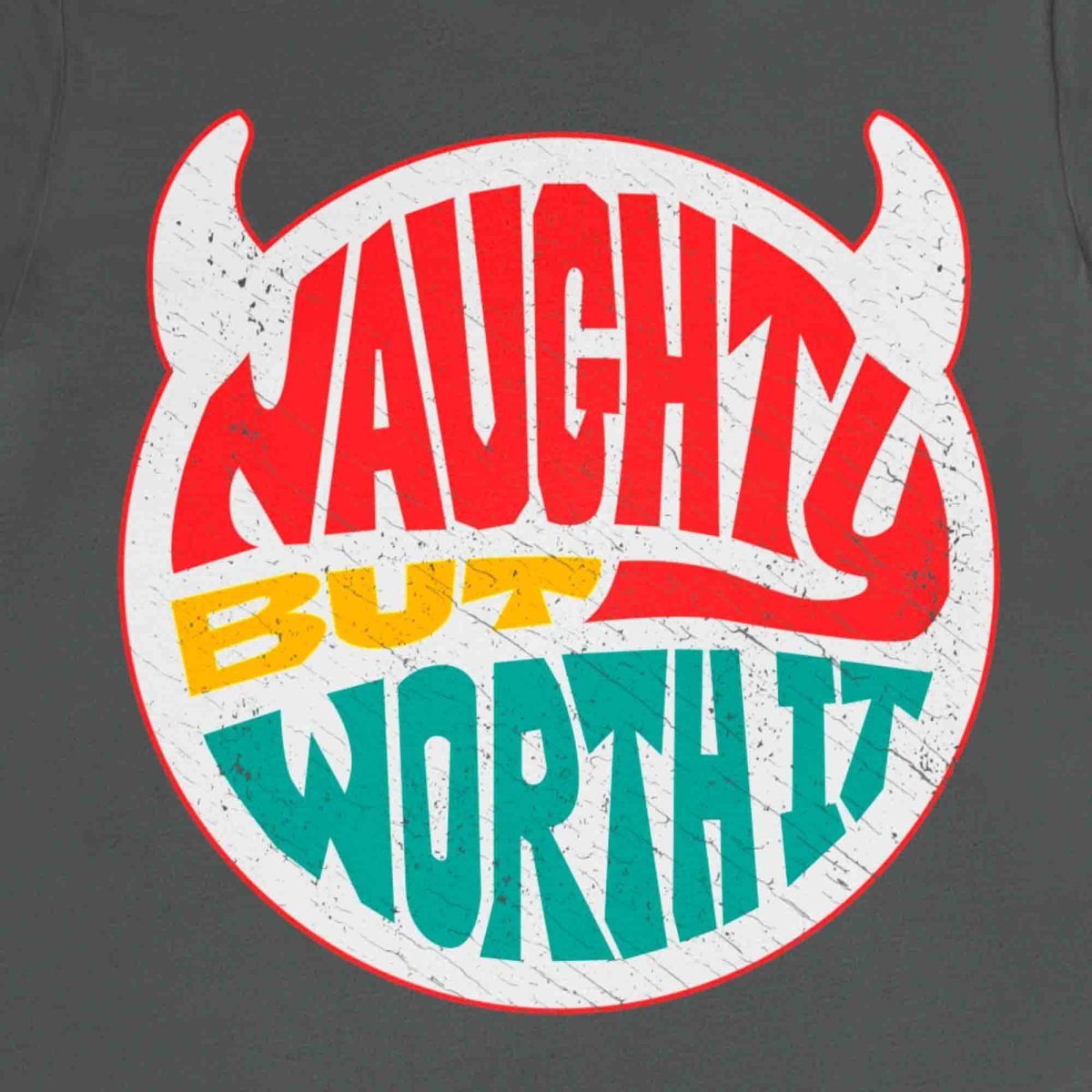 Naughty Christmas Premium T-Shirt, Horns, Worth It, Funny