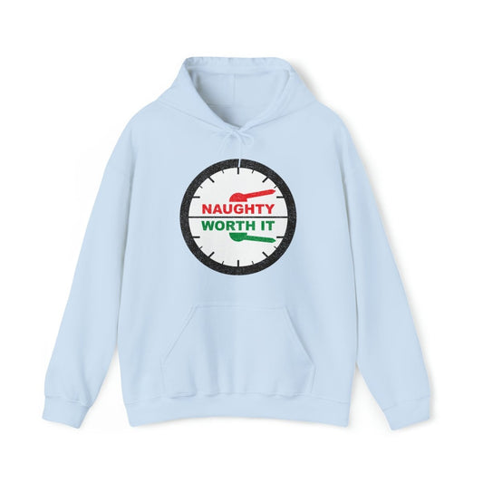 Naughty Worth It Fleece Hoodie, Christmas, Funny