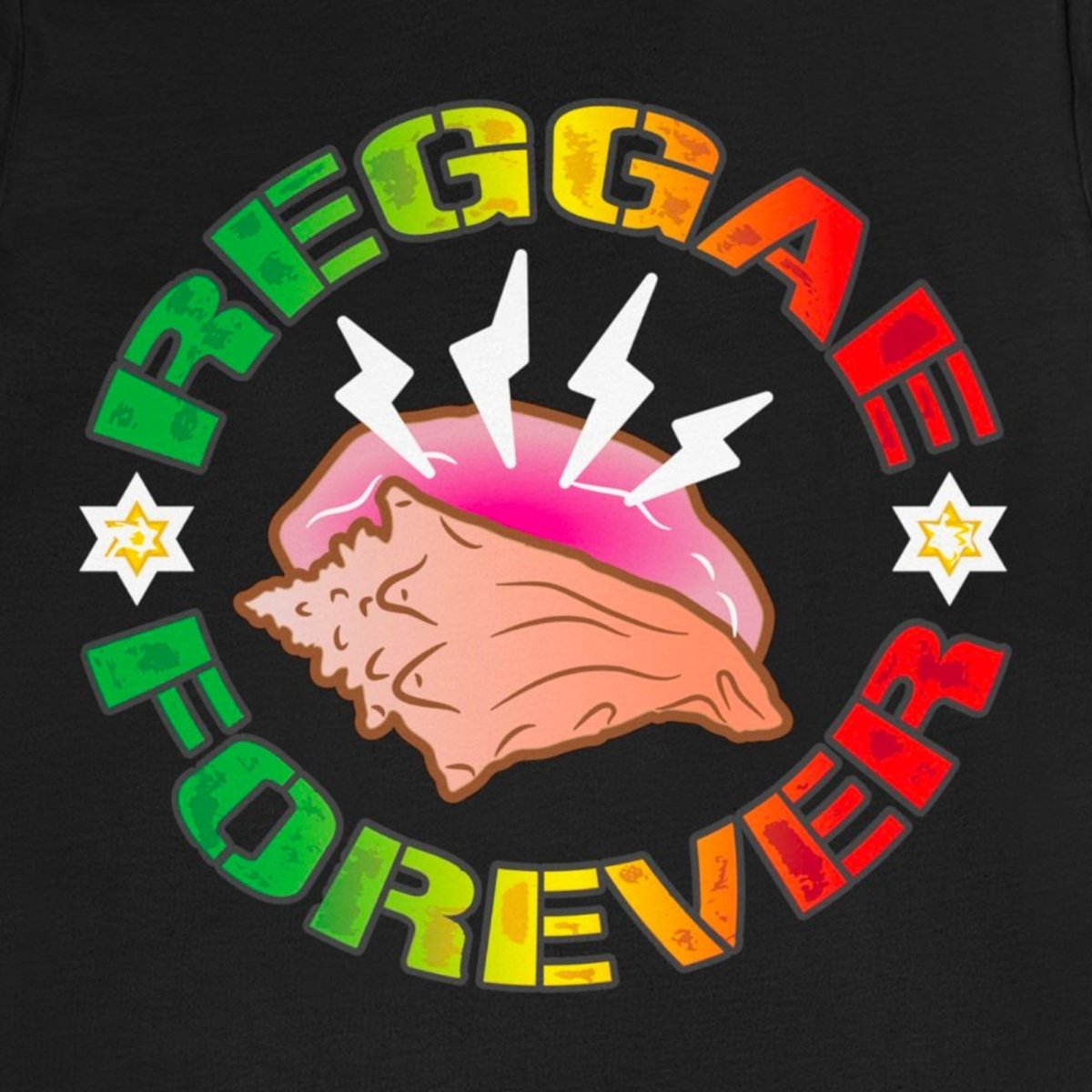 Reggae Forever Premium T-Shirt, Seashell, Ocean Sounds, Caribbean, Relax, Good Vibes, Jamaica
