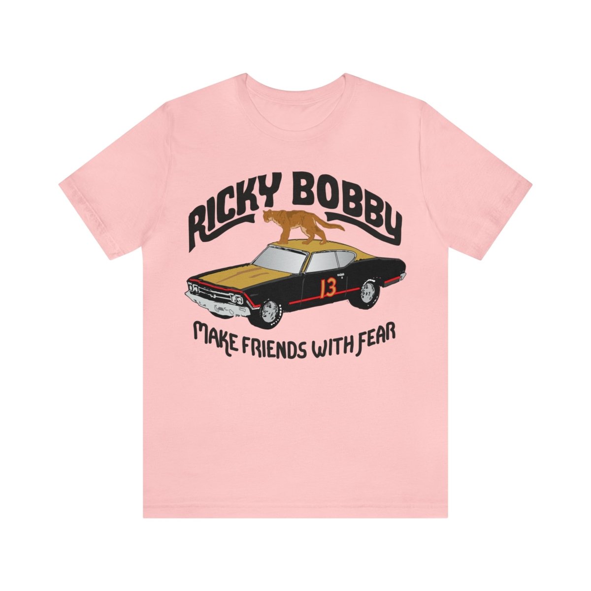 Ricky Bobby Cougar Test Car Premium T-Shirt, Drive Fearless, Go Fast, Win