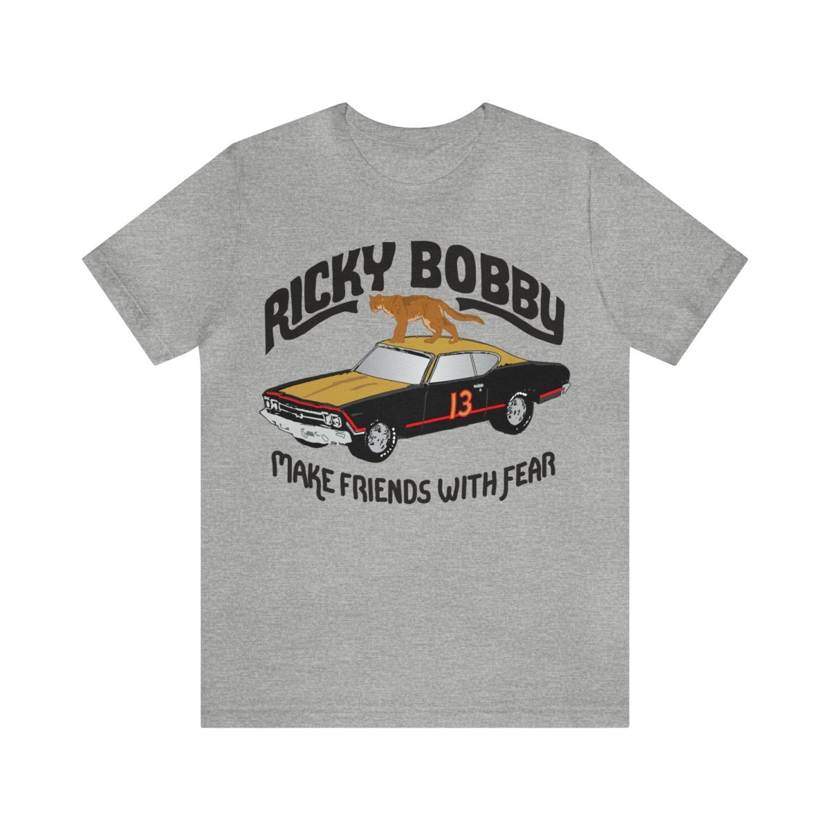 Ricky Bobby Cougar Test Car Premium T-Shirt, Drive Fearless, Go Fast, Win