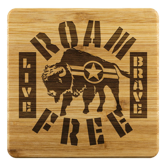 Roam Free Buffalo - Bamboo Coasters