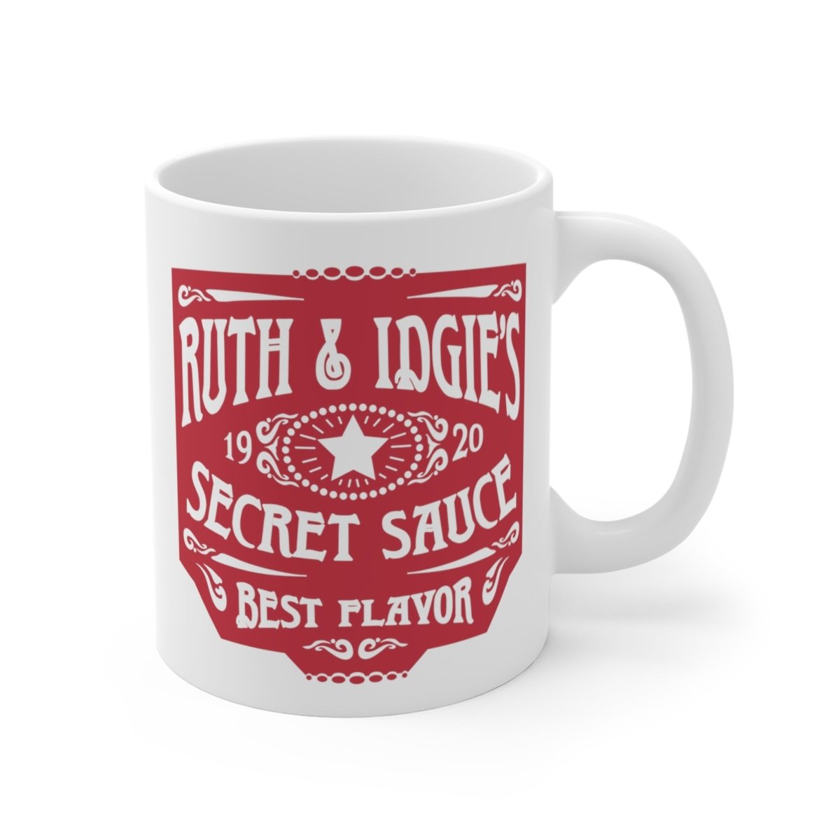 Ruth & Idgie's Secret Sauce Mugs, 11 oz, 15 oz, Funny