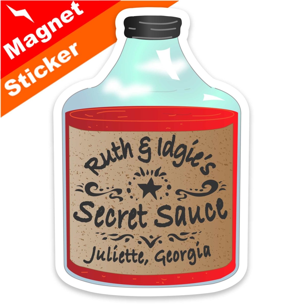 Ruth & Idgie's Secret Sauce - Premium Stickers & Magnets | Fried Green Tomatoes, Whistle Stop Cafe