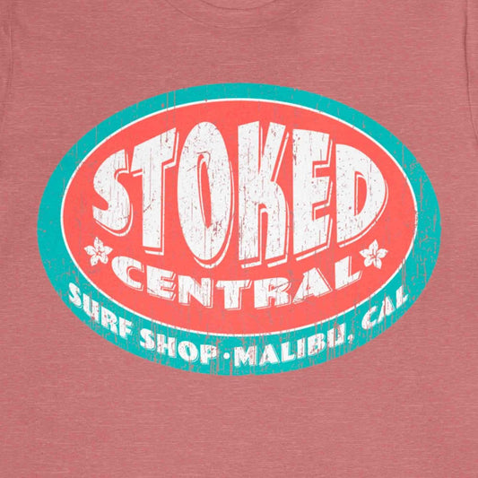 Stoked Central In The Curl Premium T-Shirt, Malibu, California, Surf Shop