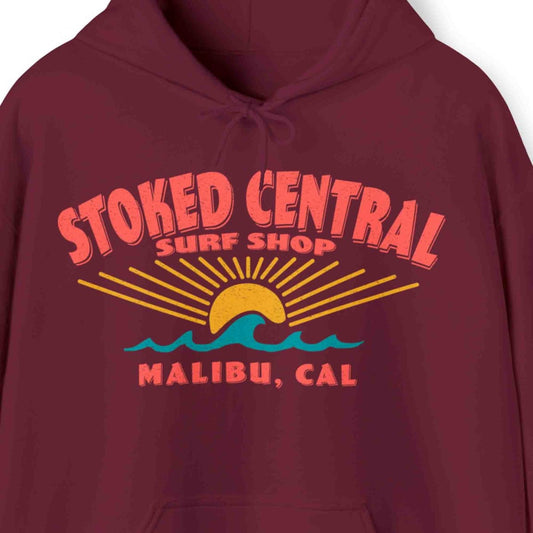 Stoked Central Surf Shop Fleece Hoodie, Malibu, California