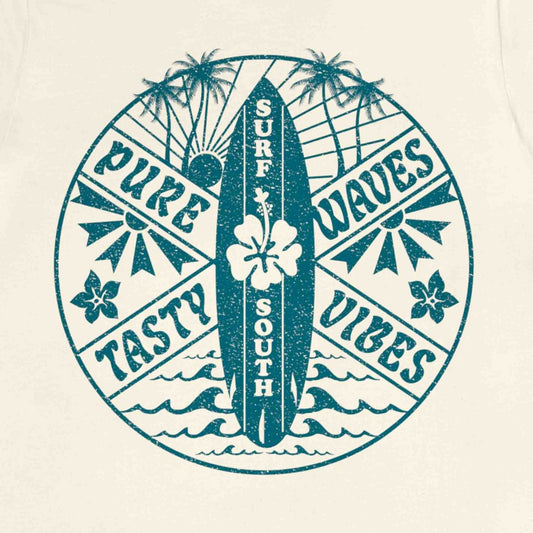 Surf South Crossing Premium T-Shirt, Pure Vibes, Tasty Waves, South Beach, Miami, Florida