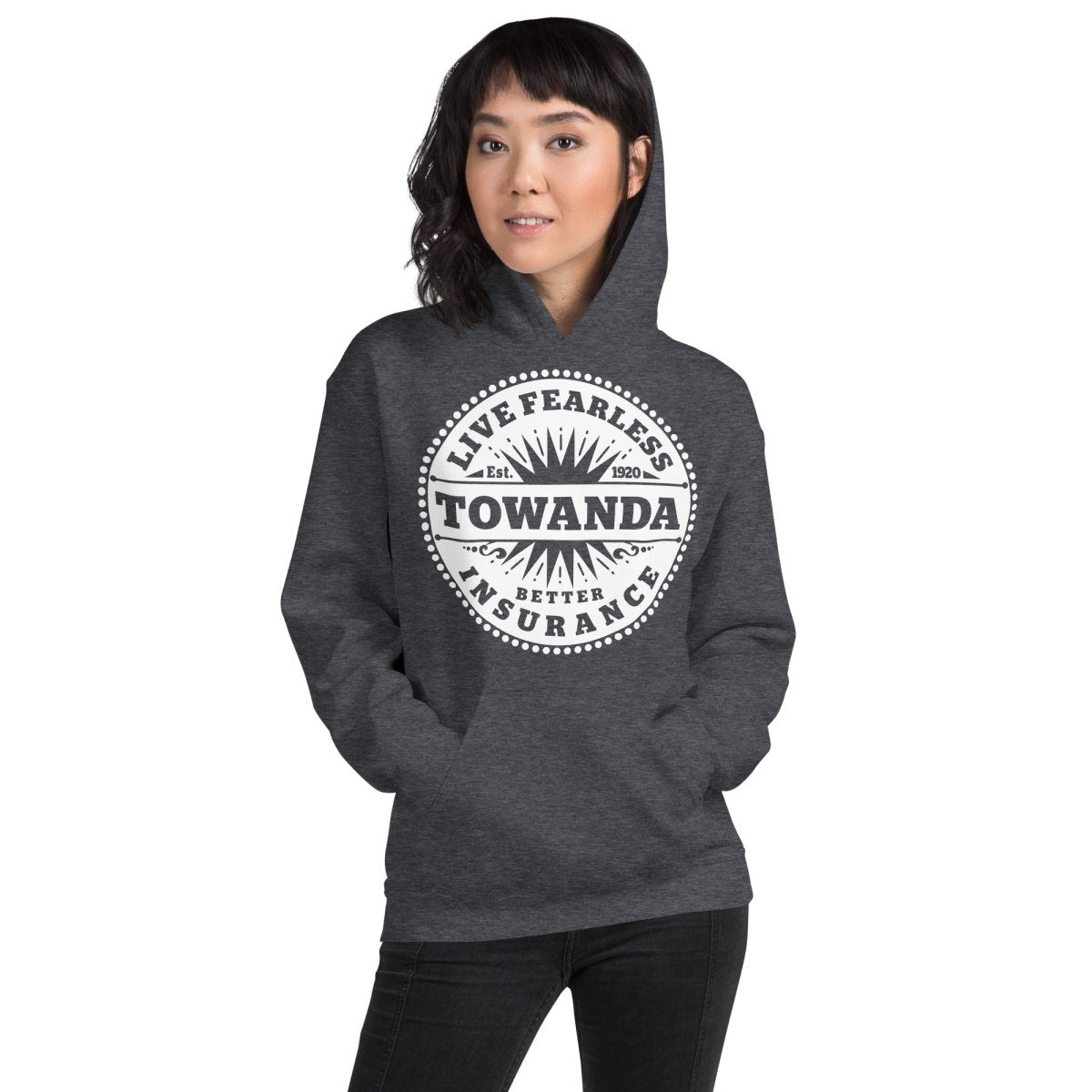 Towanda Fleece Hoodie, Live Fearless, Your Insurance For Chilly Days