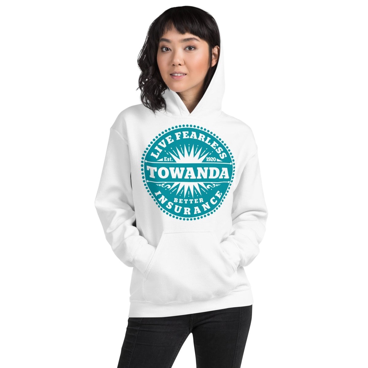 Towanda Fleece Hoodie, Live Fearless, Your Insurance For Chilly Days