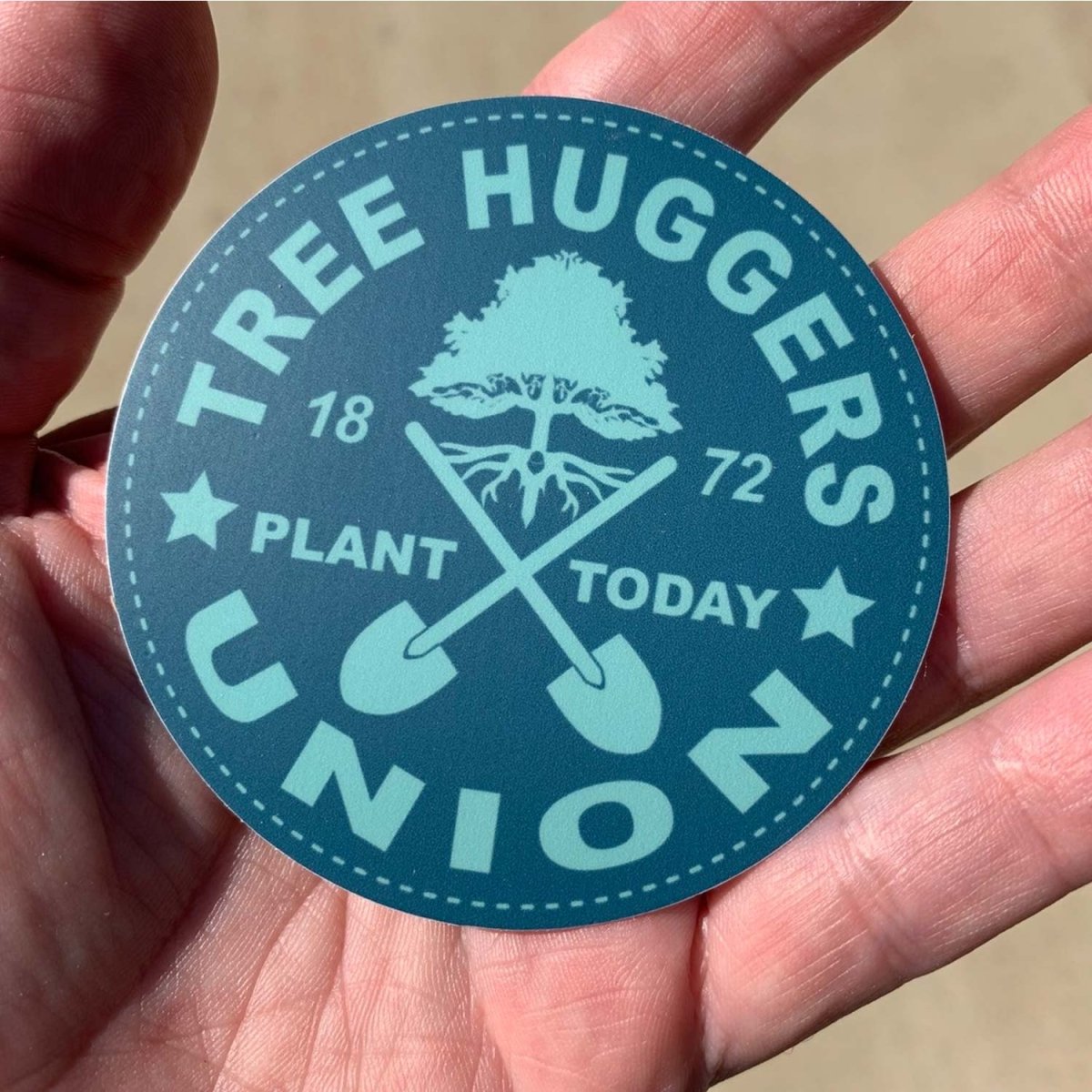 Tree Huggers Union Premium Stickers, Environment Gift, Nature, Outdoors, Climate
