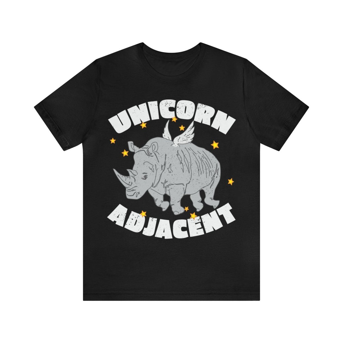 Unicorn Adjacent Premium T-Shirt, Flying Rhino, Beautifully Imperfect, Be Different & Happy
